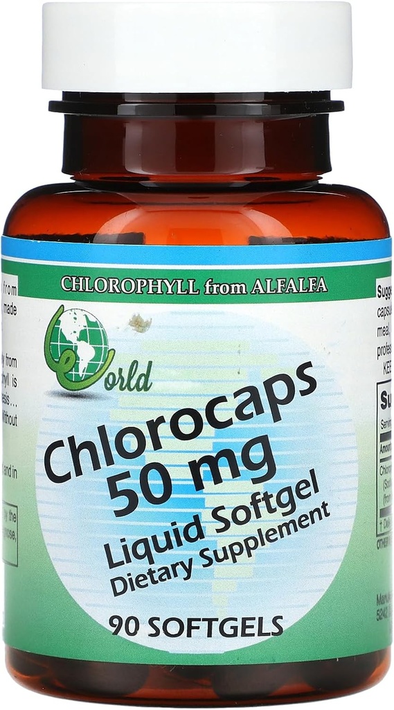 Svetové organické chlórkapsy - 50 mg - 90 Softgels