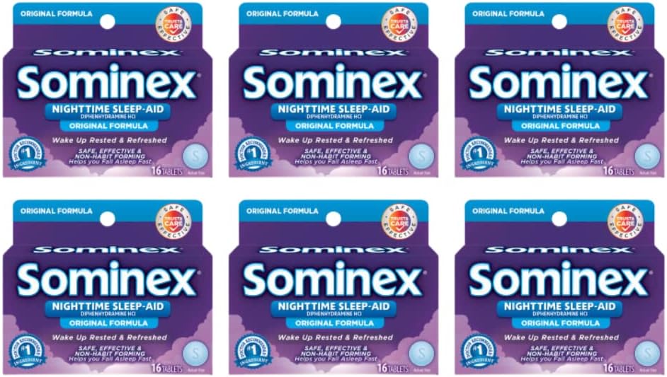 Sominex Original Vzorec Tablety 16 Tablety (Pack of 6)