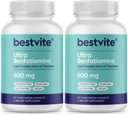 Ultra Benfotiamín 600 mg v kapsule (120 vegetariánskych kapsúl) (60x2) Žiadne stearáty - žiadny oxid kremičitý - Vegan - Non GMO - Gluten Free - maximálna sila Benfotiamín