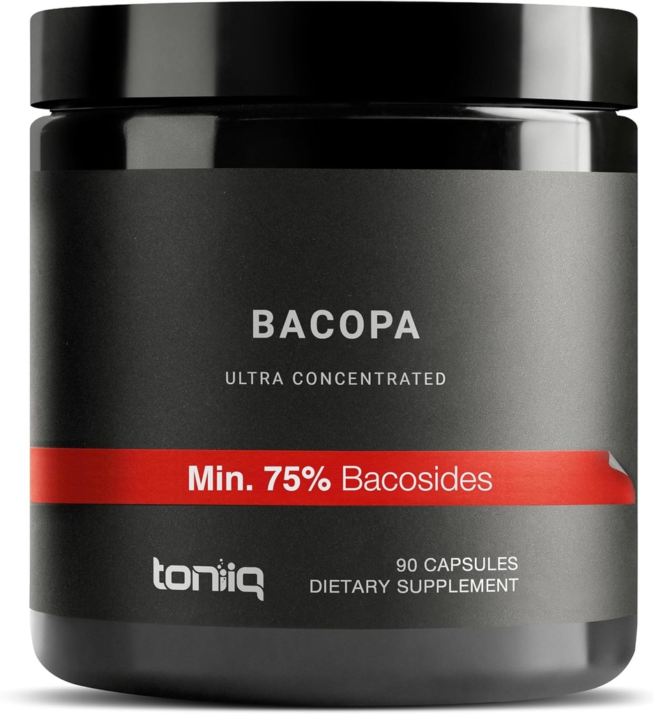 Bacopa - Ultra vysoká potencia 45:1 Extrakt s 75% Bacosides - vysoko koncentrované - Testované v laboratóriu tretej strany - 90 kapsúl