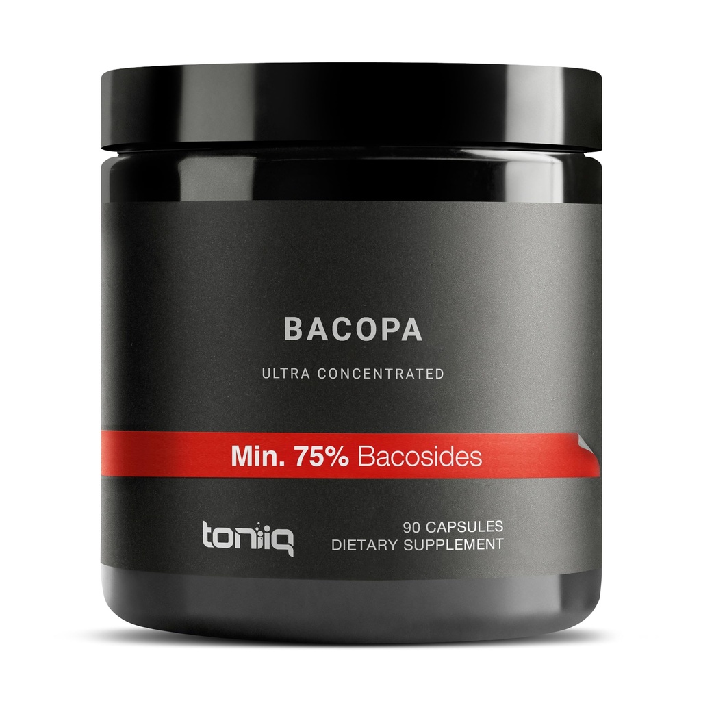 Bacopa - Ultra vysoká potencia 45:1 Extrakt s 75% Bacosides - vysoko koncentrované - Testované v laboratóriu tretej strany - 90 kapsúl
