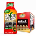 Vitamín Energy Focus+ Extra sila Energia Shot Mango 48 Balenie, 260 mg prírodný kofeín, B-vitamíny, CoQ10, aminokyseliny, zameranie, produktivita a jasnosť, Zero Sugar, Gluten-free, 1,93 fl oz