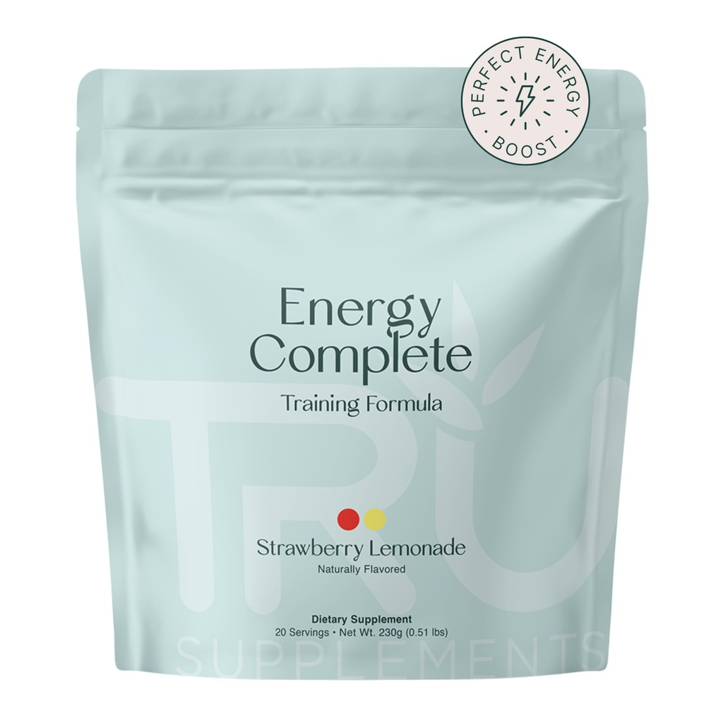 TRU Doplnky Energia, Pre cvičenie tréning vzorec, Vegan priateľsky, žiadne nervy, zlepšenie výkonu cvičenia, prirodzene extrahované príchute, 20 Servírovanie (Jahoda Lemonade)
