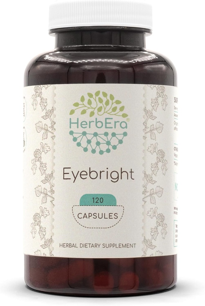 HerbEra Eyebright 120 Kapsule, 500 mg, Esponsibly farmované Vyrobené s Euphrasia spp. Sušené bylinky (120 kapsúl)