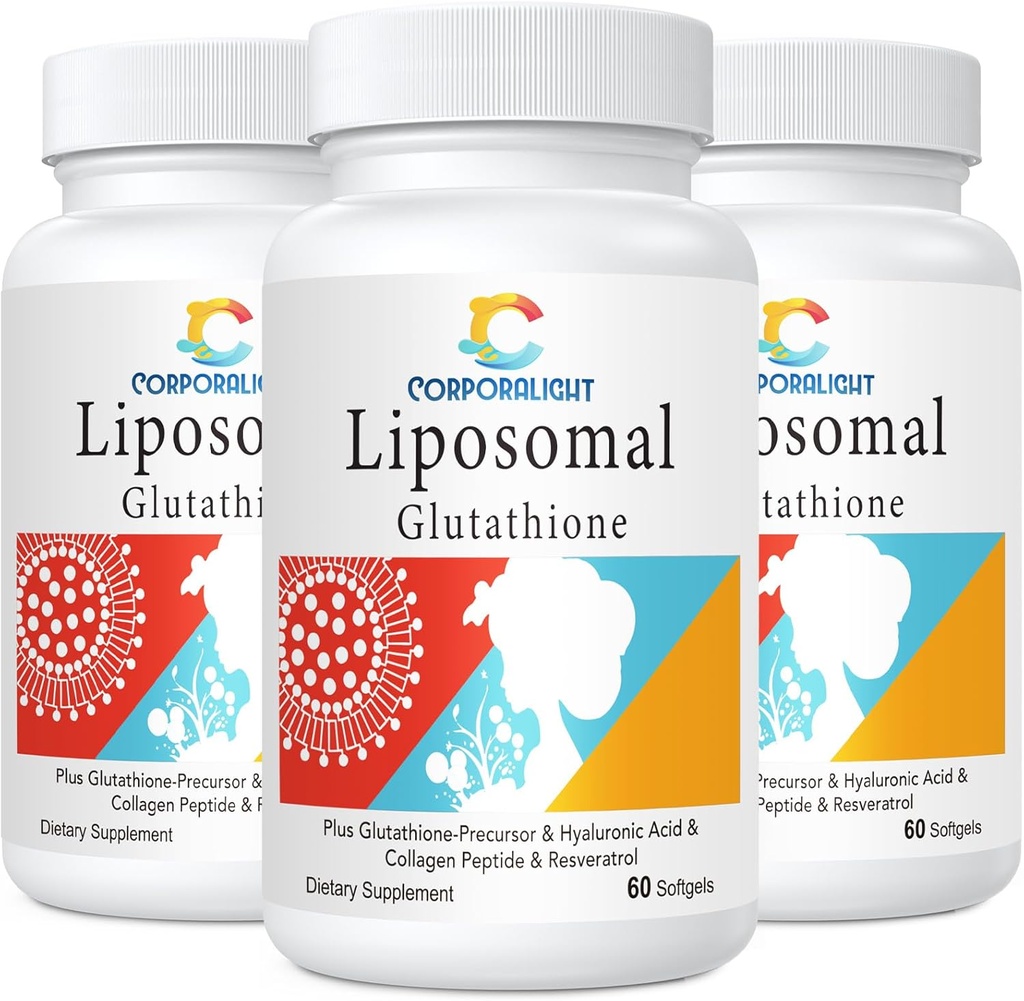 Lipozomálne glutatión Softgels, zvýšená absorpcia - Lipozomálna dodávka, aktívna forma L-glutatión, celulárna, imunitná funkcia a pečeň Detox, bohaté na antioxidant vzorec, bez lepidla, 180 Softgels