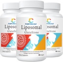 Lipozomálne glutatión Softgels, zvýšená absorpcia - Lipozomálna dodávka, aktívna forma L-glutatión, celulárna, imunitná funkcia a pečeň Detox, bohaté na antioxidant vzorec, bez lepidla, 180 Softgels