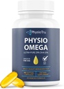 Fyzio Omega 2400mg Fish Oil with Omega 3 Mastné kyseliny Supplement - Heart & Brain Health Supplements for Adults - Non-GMO, Burpless, Light Citrus Flavor, Trvalo dostupné - 60 Softgels, 30-Day Supply