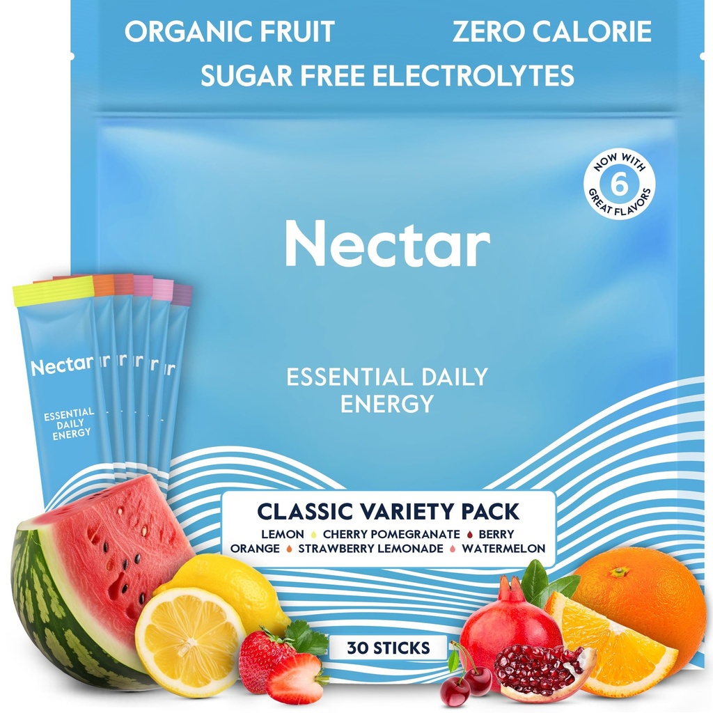 Nektar Energy Booster - Organic Caffeine, B12 & Electrolytes - Bez cukru a Zero Calorie 