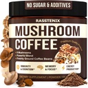 Hubová káva Organická - 9 Hubová adaptagénová zmes - Levia mana, Chaga, Turkey Tail, Reishi, Shiitake - Instant Huby Káva pre zdravie Gut, Energia, Duševná jasnosť - 60 Slúži