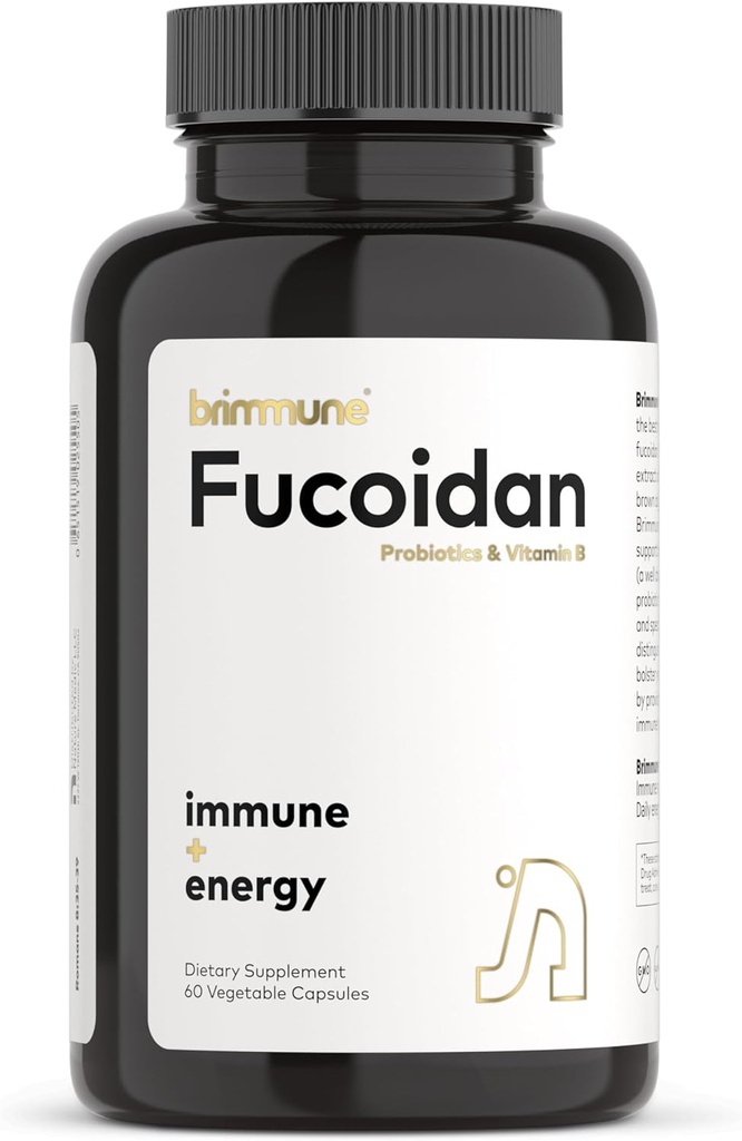 Certified Organic Fucoidan 500 mg Pure Atlantic Patagonian, BB536® Probiotiká, Fucoidan špecialisti na viac ako 20 rokov, Immune + Energy, 60 Rastlinné kapsule (1 fľaša)