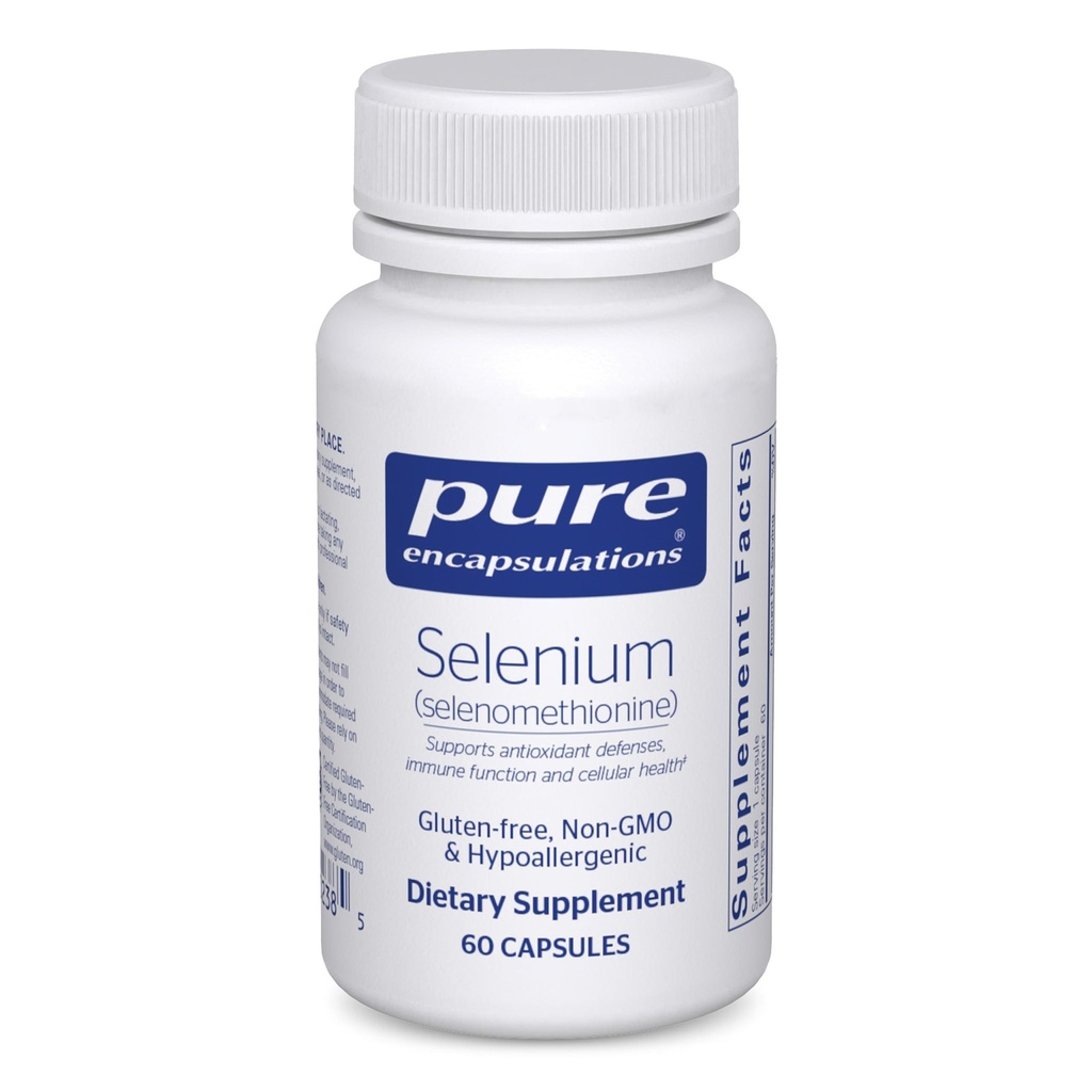 Pure Encapsulations Selenium - 200 mcg - pre Zdravé Cellular Funkcia, Imunitný systém & Antioxidant Defense - Minerálny doplnok - Vegan & Gluten Free - 60 Kapsule
