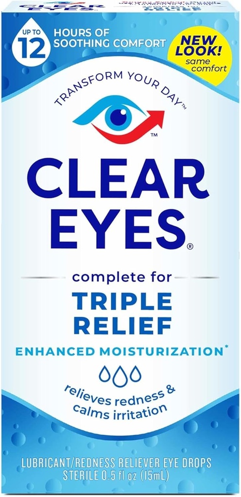 Čisté oči Triple Action Relief Očné kvapky 0.50 Ounce