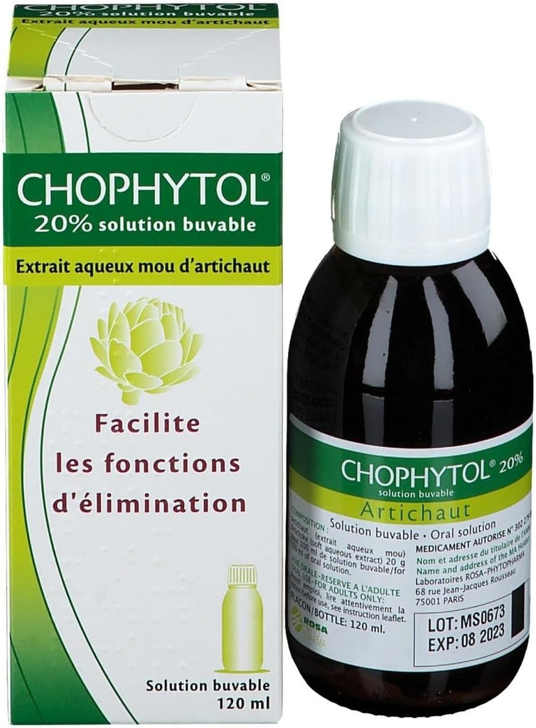 Chofytol 20% - Pitie riešenie (s Artičok) - na podporu funkcie pečene a obličiek - 120ml Fľaša