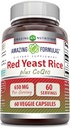 Amazing Formulates Red Kvasinky ryže 600 Mg Plus Coq10 50 Mg 