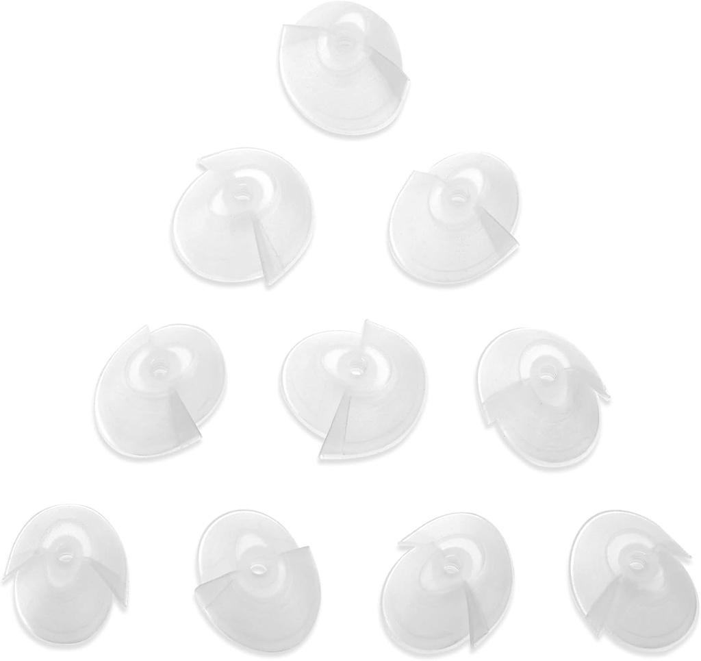 MEDca Sluchová pomôcka Štandardný prijímač Tulip Domes Kompatibilný s GN Resound Sure Fit - 10-Pcs Universal Neviditeľné Tip Náhradné Ear Domes pre BTE PSAP sluchové zosilňovače a otvorené Fit modely, jasné