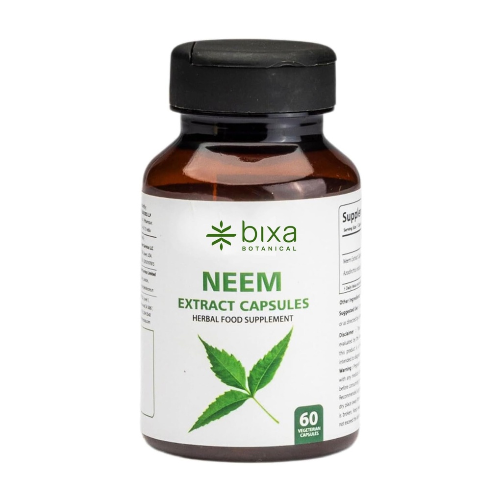 bixa BOTANICAL Neem Leaf Extract Ayurvedic Natural Herbal Supplement (60 Počet (Pack of 1))