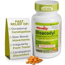 Včasné preháňadlo Bisakodyl 5 mg tablety - Stimulačné preháňadlá pre Zápcha Rýchle pôsobenie a nežné - Jednodňové Zápcha Relief pre dospelých -1000 tabliet