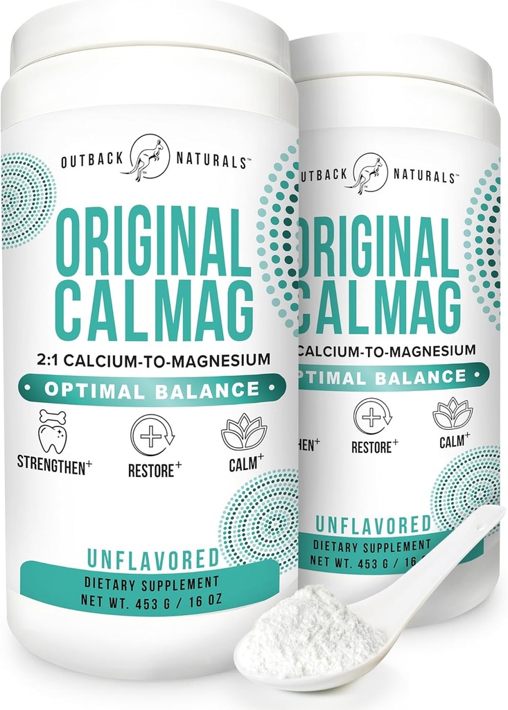 Vysoká absorpcia 2:1 CalMag Vápnik a horčík Citrát Doplnkové - Pure Calcium Malate Powder - Podporuje úľavu od stresu, spánok a kosť Sila - Minerálny nápoj - Neochutený 16,5 oz (Stock of 2)