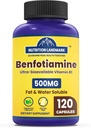 Benfotiamín, 500 mg, rozpustná forma tiamínu, zdravý metabolizmus, ultra- biologicky dostupný vitamín B1, vysoká potencia, bezlepková, ne- GMO, vegetariánska, 120 kapsúl