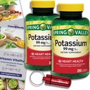 Choice Bundle Jarné údolie Draslík Srdce Zdravie Dietetické Supplement Caplets 99 mg 250 CT 2 pk (500 celkom) + 