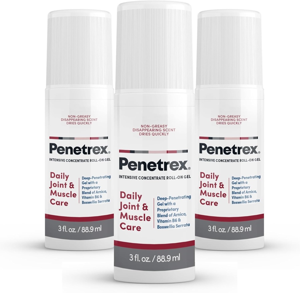 Penetrex Joint & Muscle Therapy - Upokojujúci gél na chrbte, krku, rúk, nôh - Premium Celotelový rub s Arnica, vitamín B6 & MSM - 3oz roll na géli (3-Pack)