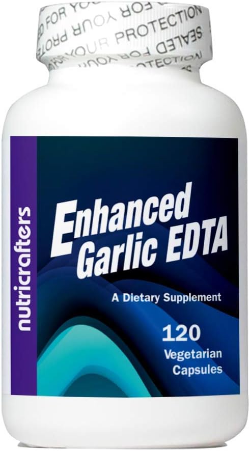 Vylepšený cesnak EDTA 120 Kapsule - 1000 mg vysoká potencia vápnika Dinátrium EDTA Formula - bez horčíka Sterát alebo hliník obsahuje zeolit - 1 fľaša 120 kapsúl