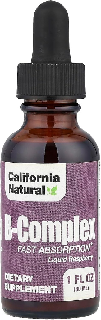 Kalifornia prírodné B komplex sublingválne doplnok, malina, 1 Ounce