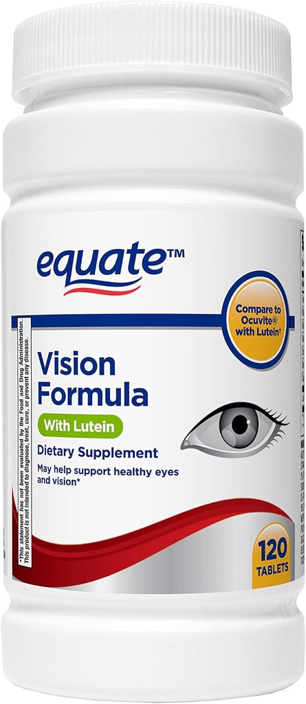 Equate - Vision Formula s luteínom, zdravie očí vitamíny a minerály doplnok, 120 tabliet podľa Equate