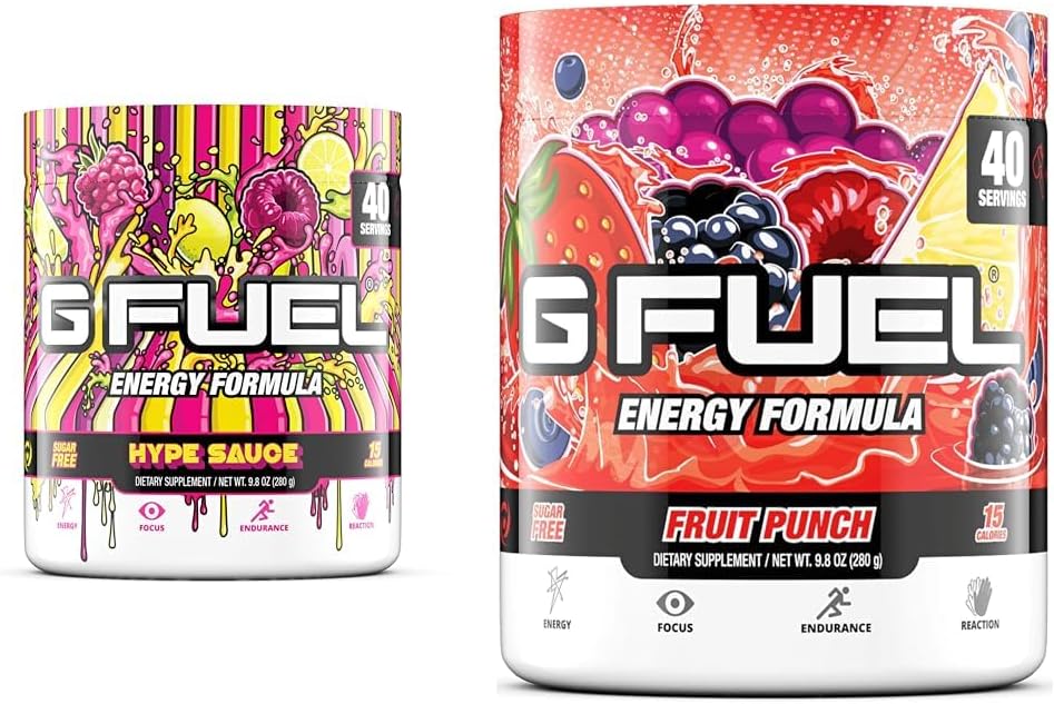 G palivo Hype omáčka prášok, bez cukru, čistý kofeín zaostrenie doplnok, voda mix & ovocný punch tub (40 Servings) Elite Energy and Endurance Formula, 9.8 oz(280g)