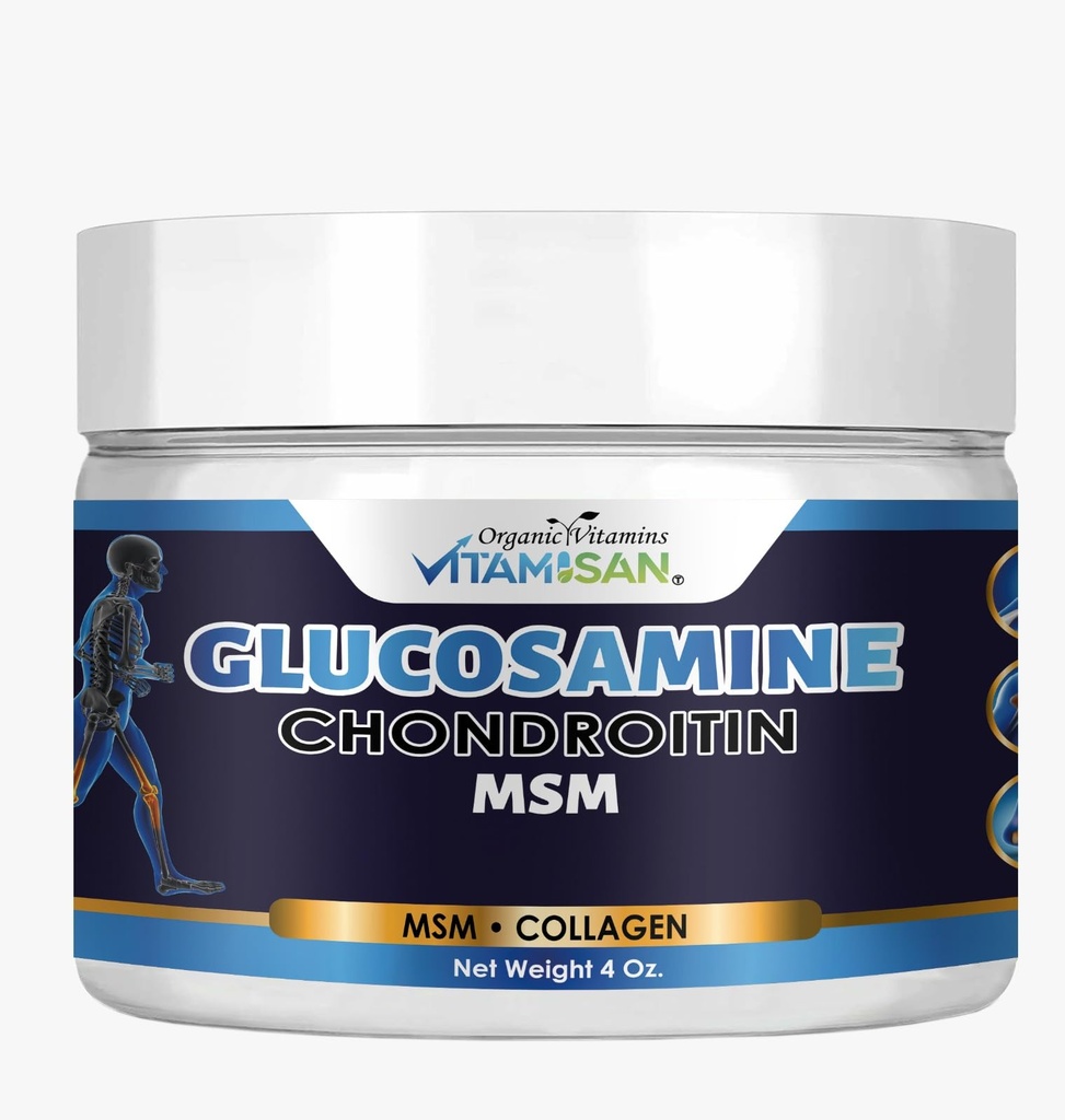 VITAMISAN Premium Organický glukozamín a chondroitínový krém s MSM, Arnica, & Collagen