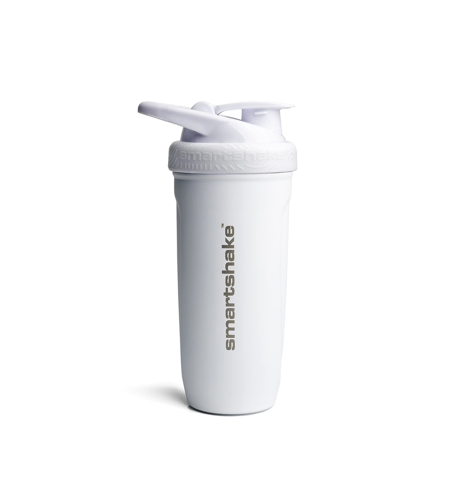 Smartshake vynútiť z nerezovej ocele Protein Shaker fľaša - Neizolované Unisex Gym fľaša - Kovové Shaker Fľaše - 900 ml 30 oz - Leakproof Skrutkovacie On Lid - DEHP & BPA zadarmo (biela)