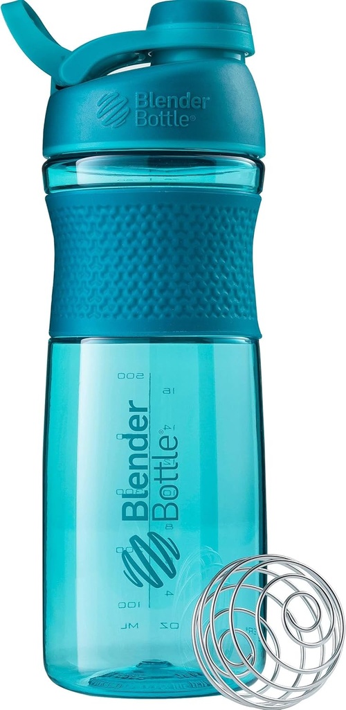 BlenderBottle SportMixer fľaša Shaker Ideálny pre proteínové Shake a pre cvičenie, 28-Ounce, Teal
