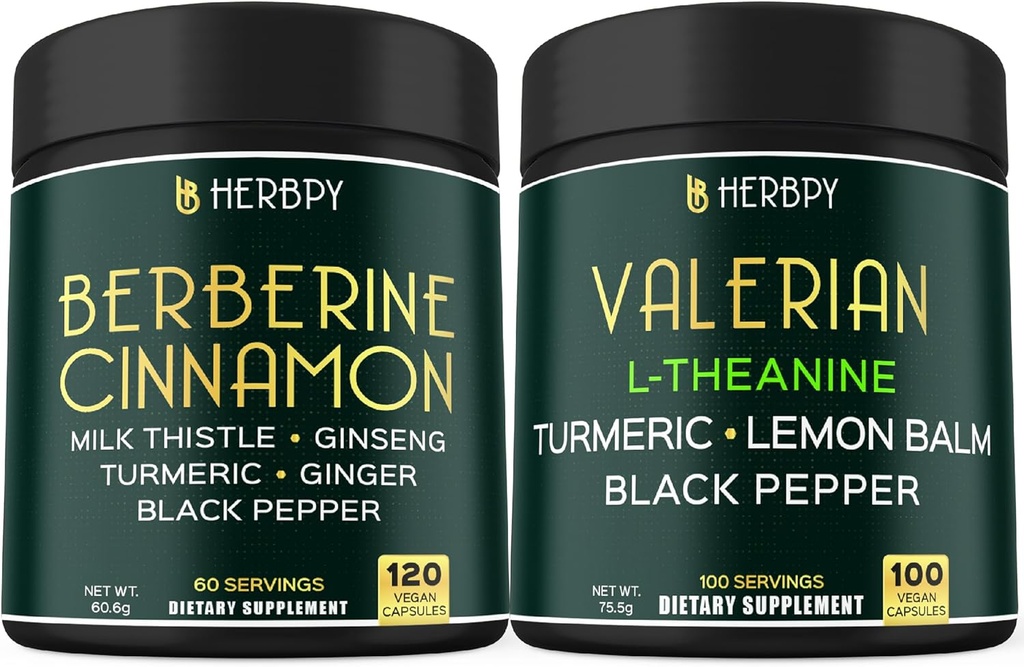 Bundle 7in1 Berberine HCl 97% & 5in1 Valerián Root Supplement