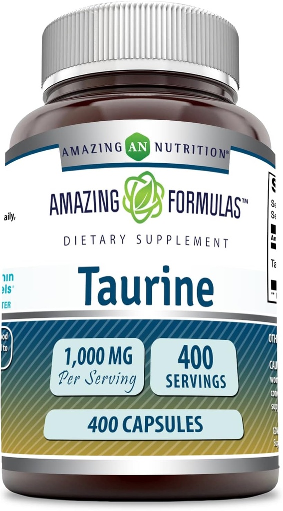 Amazing Formulates Taurín 1000mg Kapsule Amino Acid Supplement 
