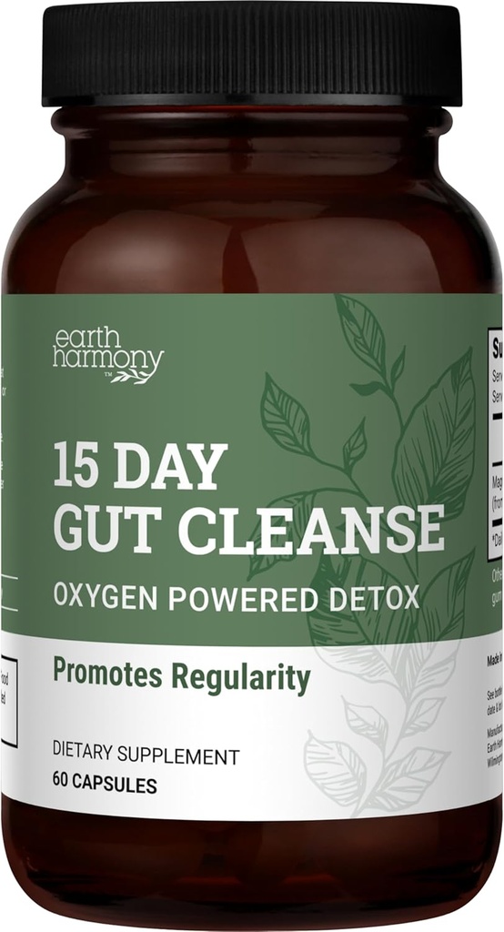 15 Day Gut Cleanse Detox pre ženy a mužov - Vegan, non-GMO zložky pre Waist Loss a Zápcha Relief s 15 dní Cleanse Gut Podpora bez crampingu, Ako vidieť na TikTok (60 Kapsule)