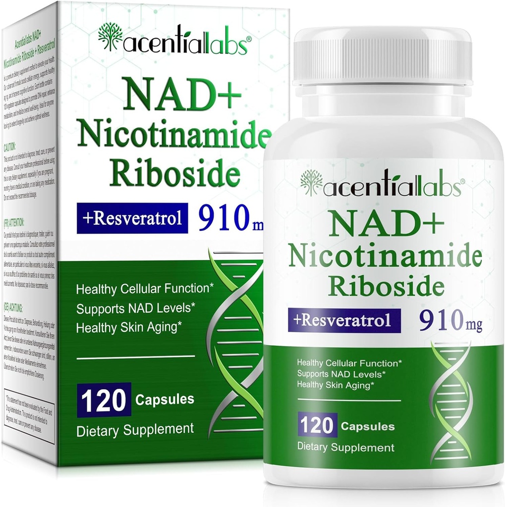 NAD Nikotínamid Riboside Resveratrol 900mg - NAD Supplement with Resveratrol  Doplnok pre anti-aging, Cellular Energy, DNA Repair