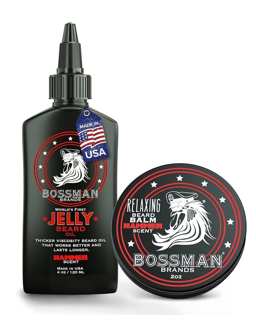 Bossman Medvedí olej želé a relaxačné brada Balm Combo - Hammer vôňa