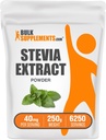BulkSupplementments.com Stevia Extract Powder - Stevia Sweenener - Zero Calorie Sweeten, Gluten Free, 40mg per Serving, 250g (8,8 oz) (Pack of 1)