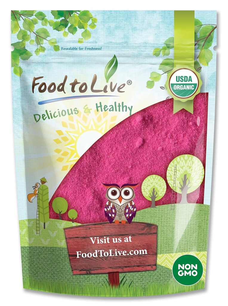 Potraviny na živo Organické Dragon Fruit Powder, 1,5 libra  Obsahuje maltodextrín. Bohaté na antioxidanty, vláknina, vitamín C. Ideálne pre Shakes, Smoothie misky