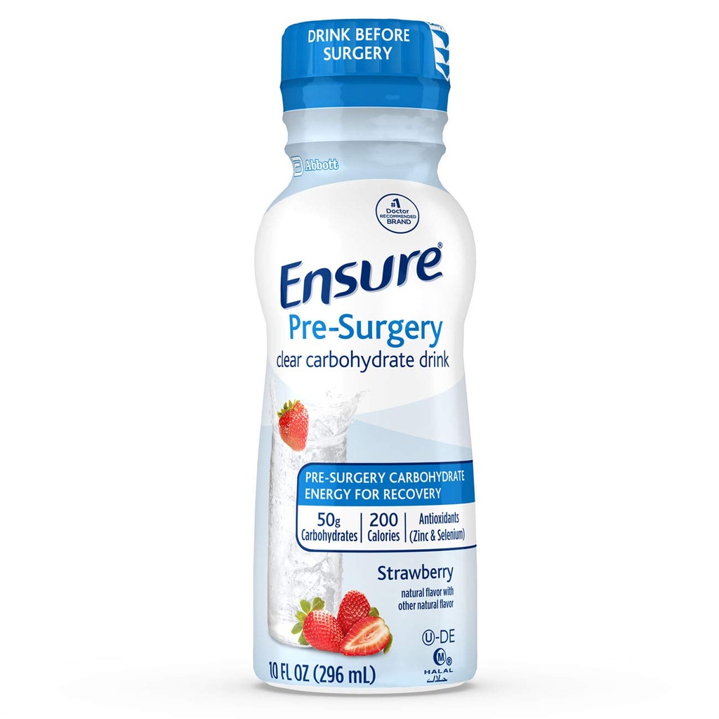 Uistite sa, že pred operáciou, Clear Carbohydrate Drink, Strawberry, 10 fl oz, 4 Počet