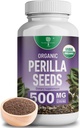 Organické Perilla Seed extrakt s 9% kyselina rosmarínová - USDA Certified - Alergie Relief, Respiration and Imunity Booster- Th2 Cytokines, Prirodzene dochádza luteolín - 500mg 90 kapsúl