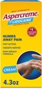 Aspercreme Lidokaín bolesť Relief Cream Upokojuje aggravated Nerves, Numbing Topical Analgetiká s maximálnou pevnosťou 4% Lidokaín & Hydratačný Aloe, 4.3 Oz.