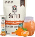 Salud 2-in-1 Hydratačné balíčky + Imunita Electrolytes Powder, Mandarin - Agua Fresca Drink Mix, Elderberry, Dairy & Soy Free, Non-GMO, Gluten Free, Vegan, Low Calorie, 1g Cukor (15 Servings)