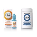 Blink Očné kvapky pre suché oči, Triple Care Lubricant Očné kvapky, Okamžite upokojujúce, Hydratačné + Blink NutriTears Klinicky preukázané doplnok pre suché oči, 50 Softgels