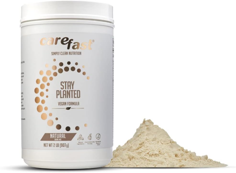 Stay Plant-Based Non-GMO sója zdravý proteín prášok nápoj Mix - prírodné ochutené - 2lb Tub - 13g proteín - robí veľké ochutnávka nízka Carb Vegan Shakes & Smoothies
