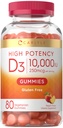 Karlyle vitamín D3 10000iu Gummy pre dospelých 