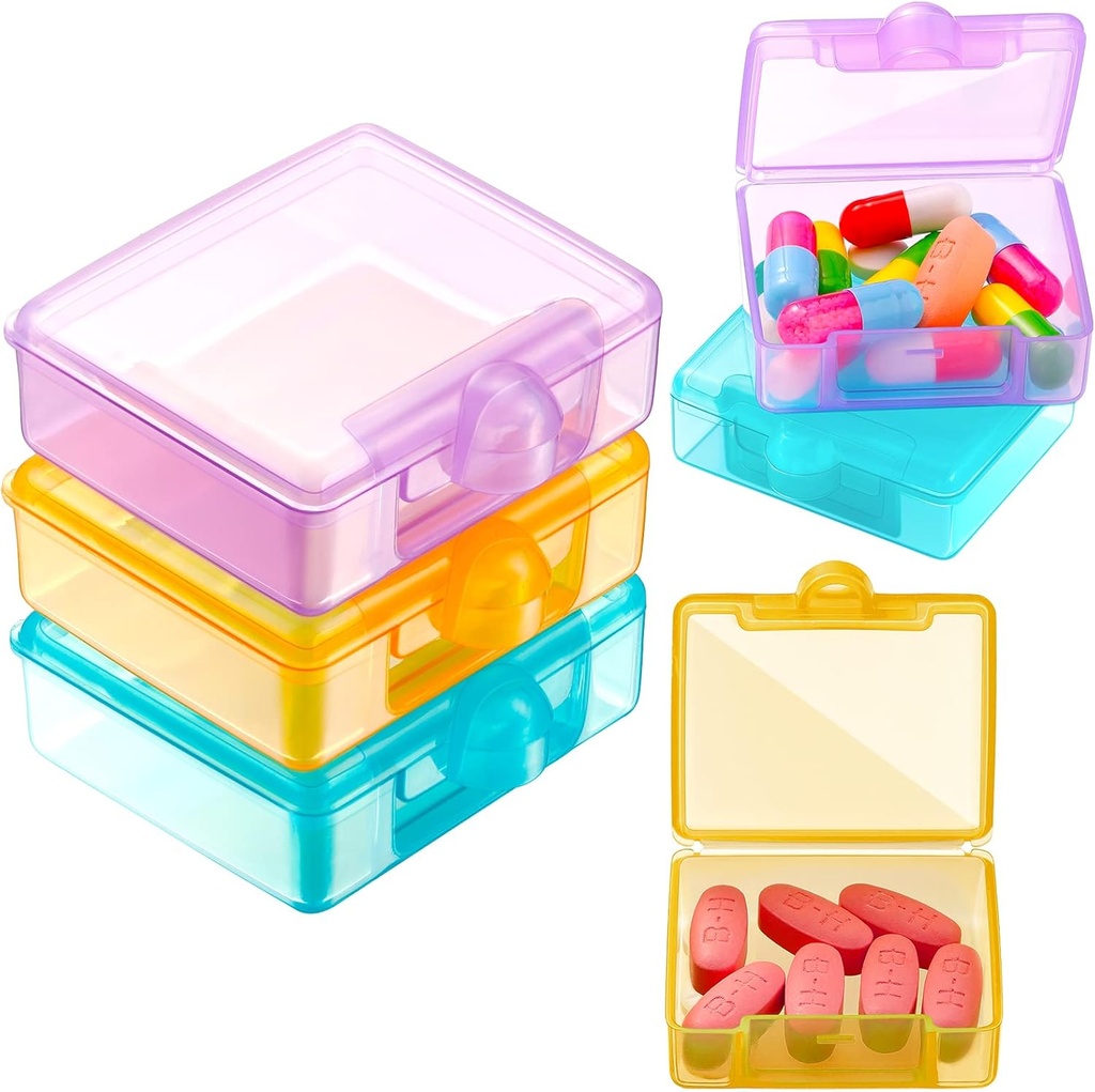 6 Balíčky Vreckové Tiny pilulky Prípad Single Daily Malá tabletka Kontajner Travel Medicine Holder Cute Portable Personal Medicine Dispenser Organizátory pre Purse pilulky Vitamínové doplnky [Orange/Purple/Green]