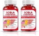 SCOLA Pečeň čistí detox a opravy Gummy, Pečeň podpora doplnok zahŕňa mlieko Thitle extrakt so silymarínom, púpava, korene čakanky, Pečeň zdravotné doplnky, 120 Počet