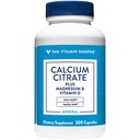 Vitamín Shoppe Vápnik Citrát+Magnézium&vitamín D,Multiminerálny doplnok pre zdravie kostí,vitamín D pomôcky Absorpcia, vápnik 999 mg, horčík 567 mg, vitamín D 612IU v dennej dávke (300 kapsúl)