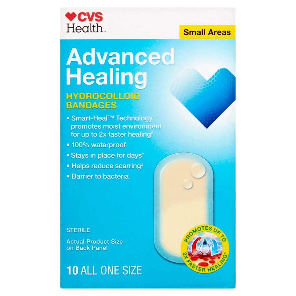 CVS Health Advanced Healing Hydrocolloid Bandages (Malé oblasti)